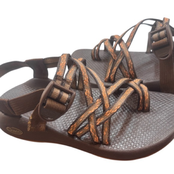 CHACO ZX2 brown orange sandals women’s shoes  size 8 - Picture 1 of 16